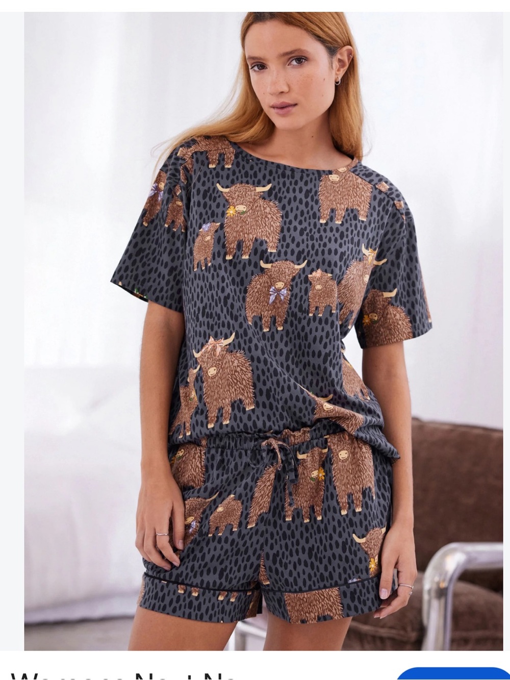 Next Hamish The Highland Cow 100% Cotton Pajama Set Size Small